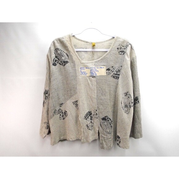 Staley Gretzinger NYC Women's Tunic Blouse Size XL Cotton Linen Rayon Blend - Picture 1 of 8